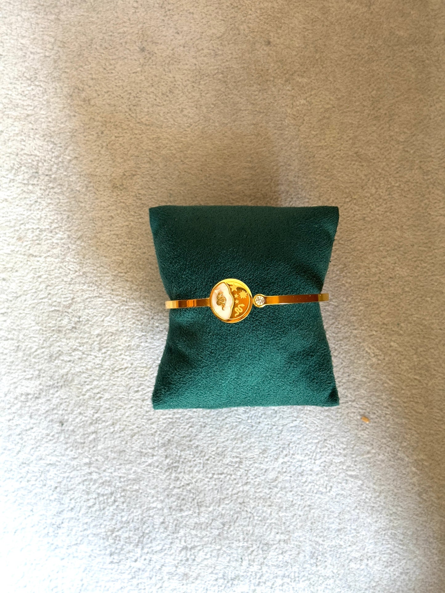 Gold Yin Yang Charm Bracelet