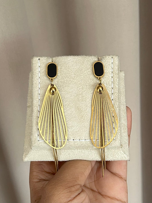 Onyx Wing Earrings