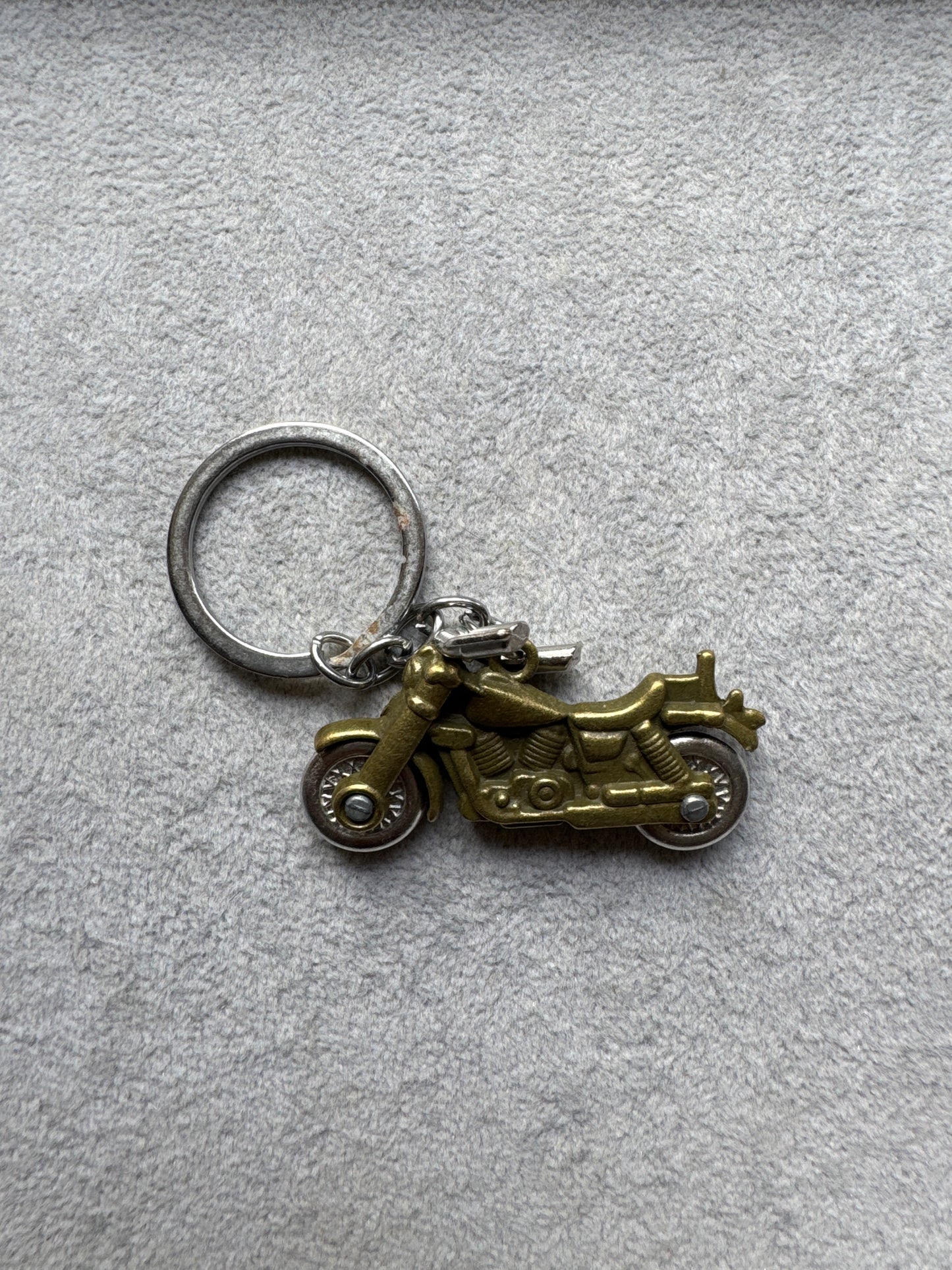 Vintage Bronze Motorcycle Keychain