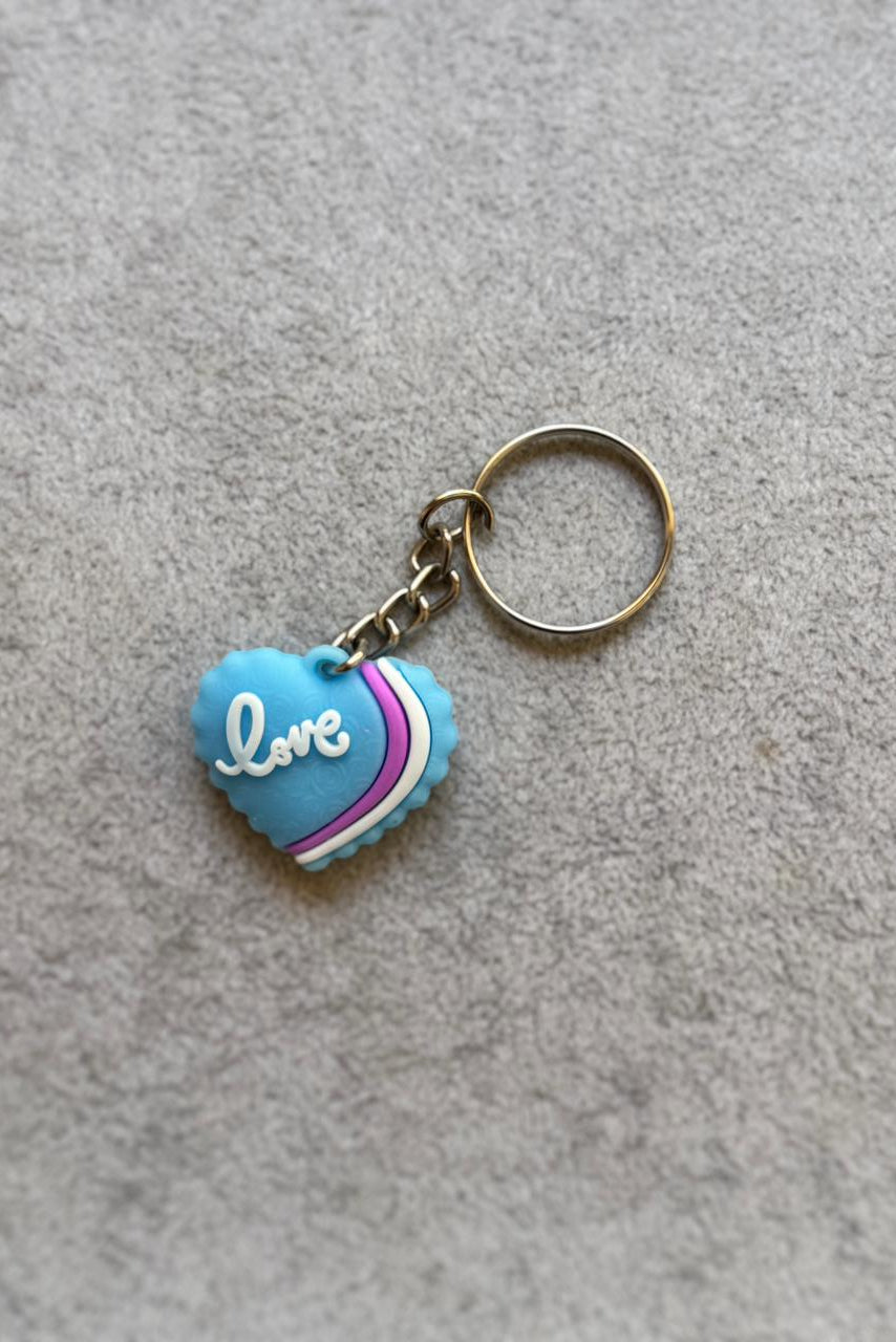 Love Heart Keychain in Blue