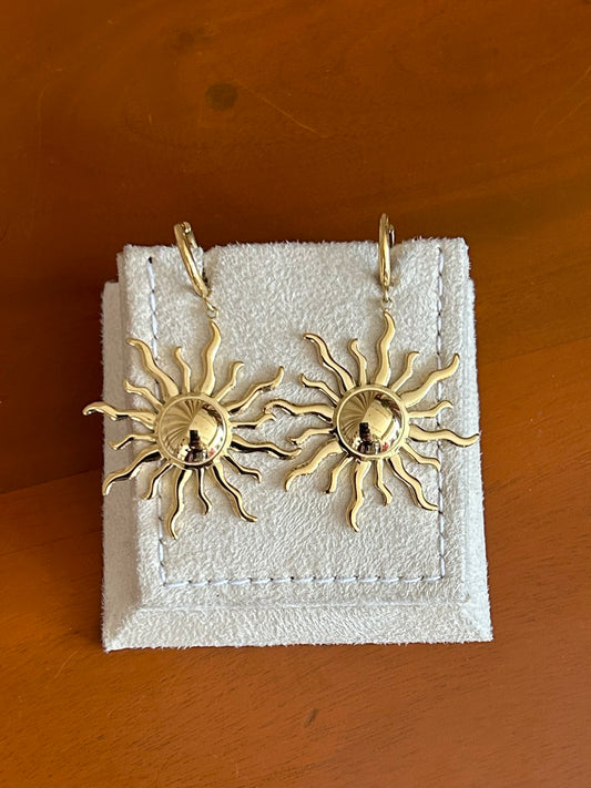 Solar Flare Gold Hoop Earrings