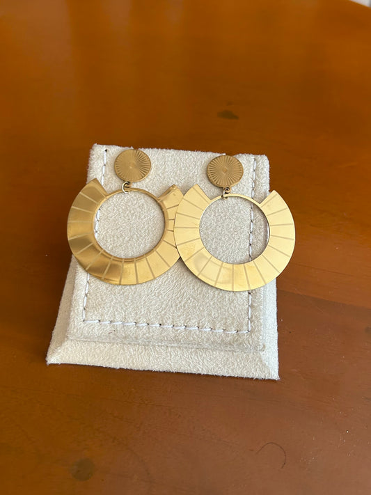Solar Hoop Drop Earrings