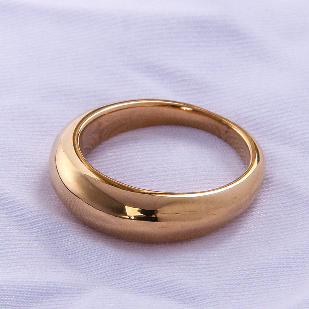 Simple Style Geometric Titanium Steel Plating Unisex Rings