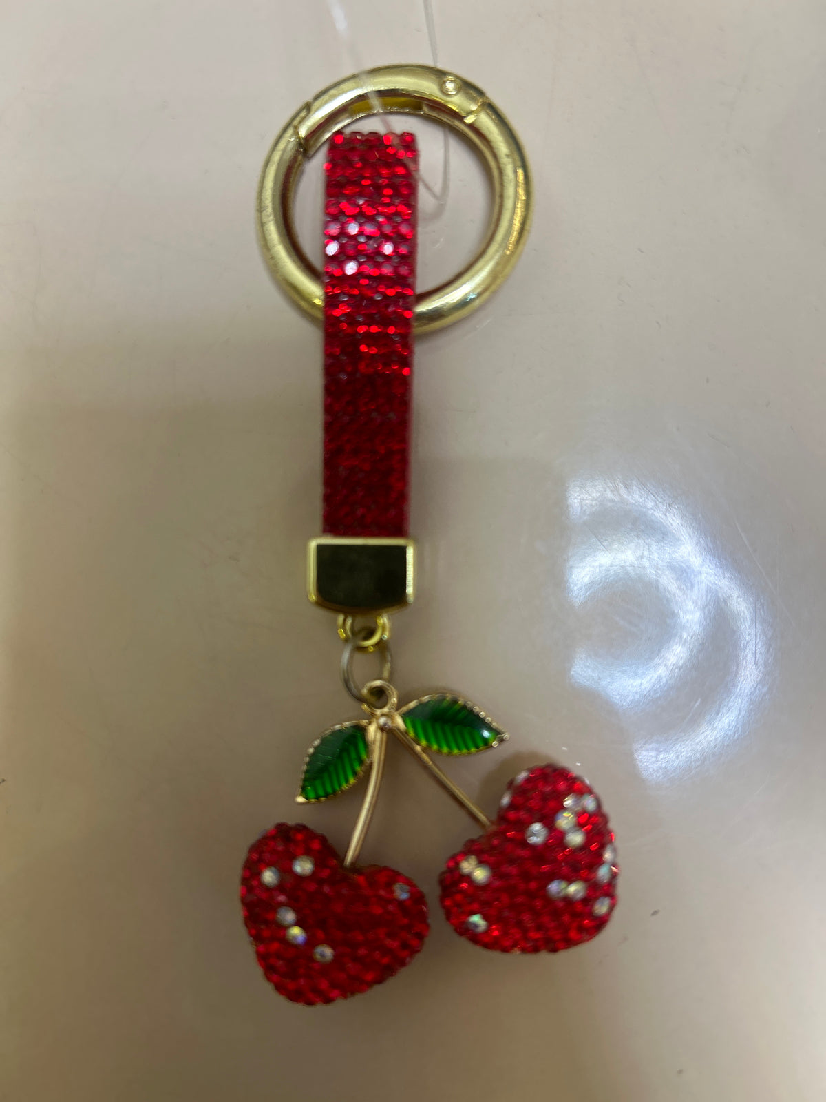 Heart Keychain in Red Sparkle