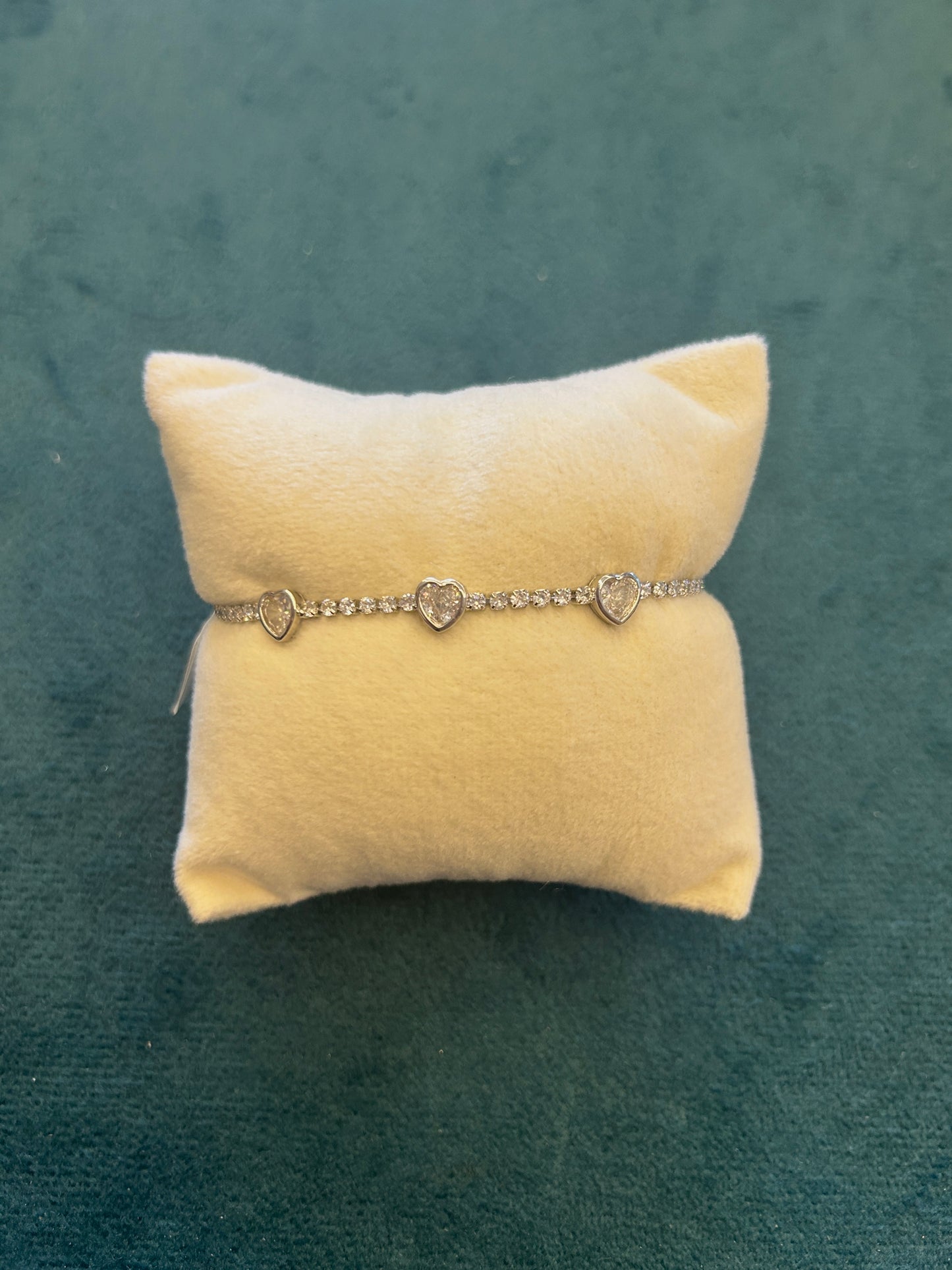 Triple Heart Crystal Tennis Bracelet