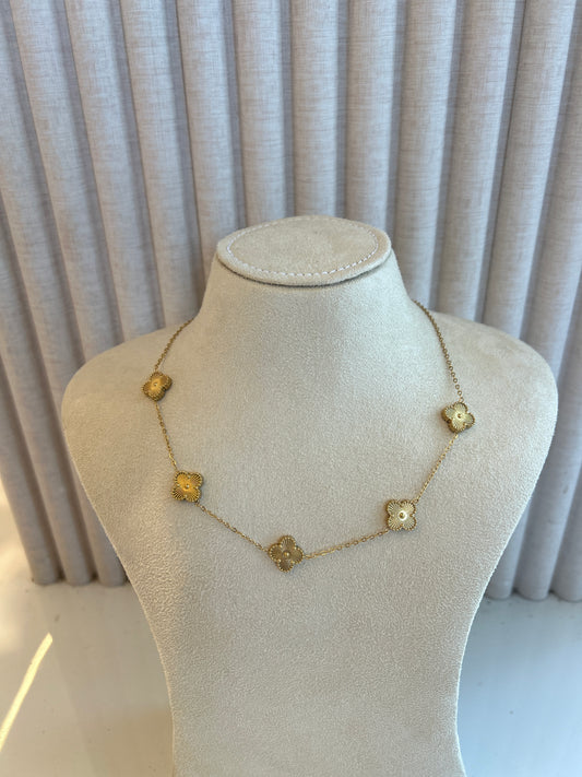 Golden clover necklace
