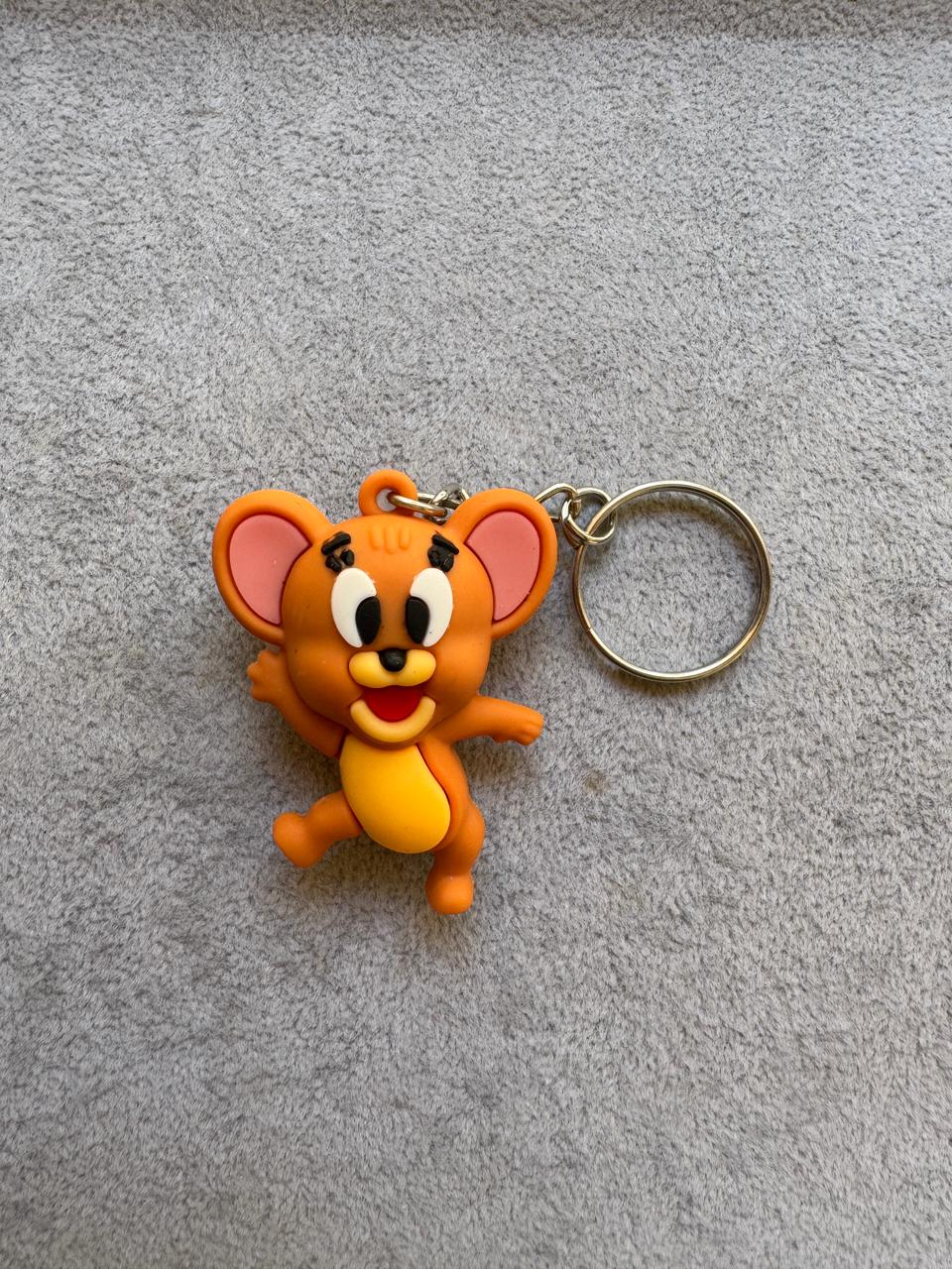 Cheeky Jerry Mouse Keychain in Orange