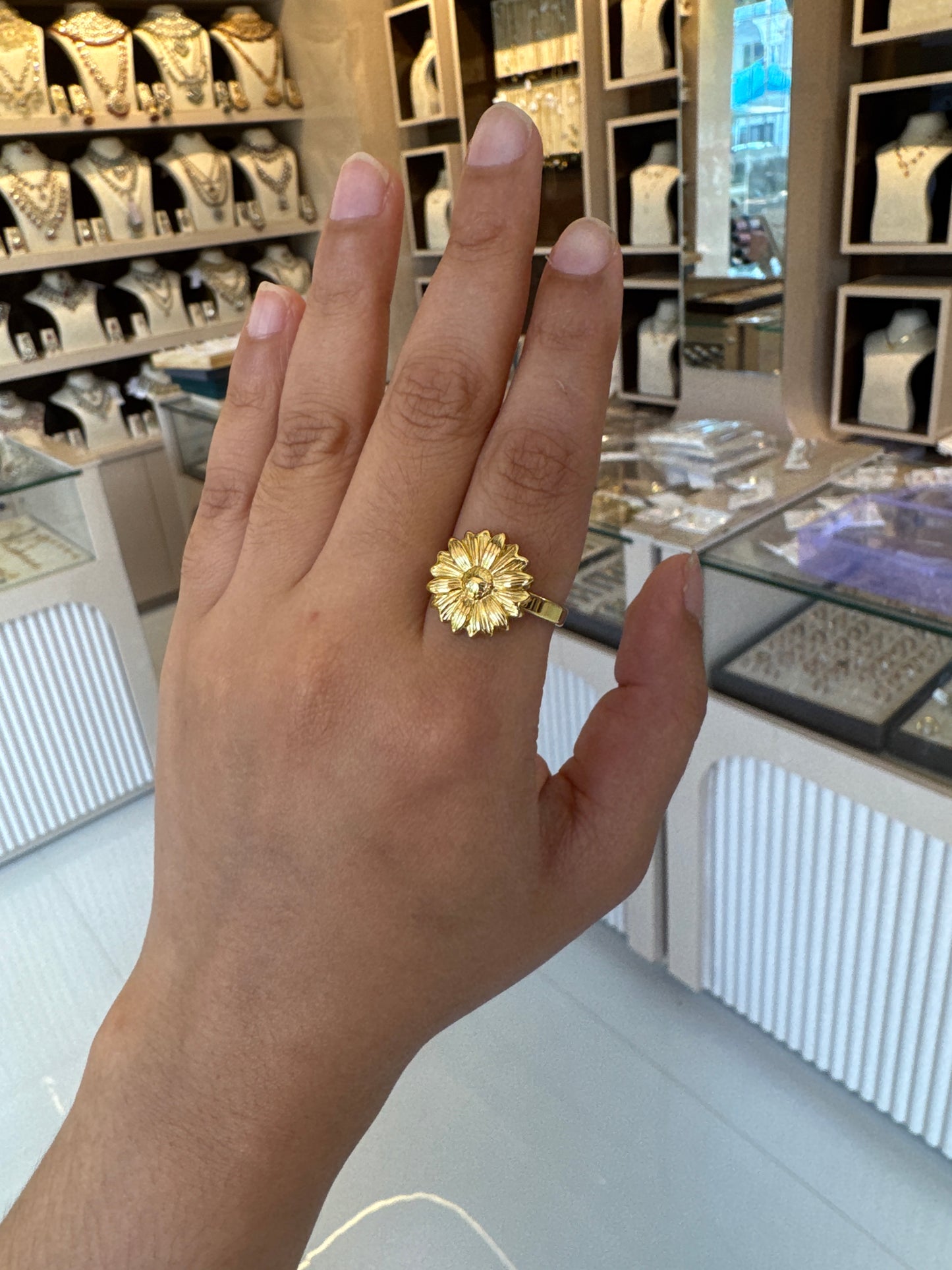 Adjustable Flower Gold Ring