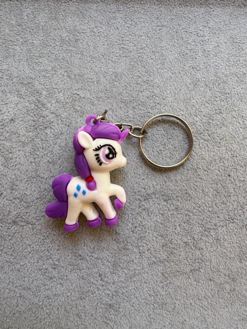 Rarity Pony Keychain in Purple & White