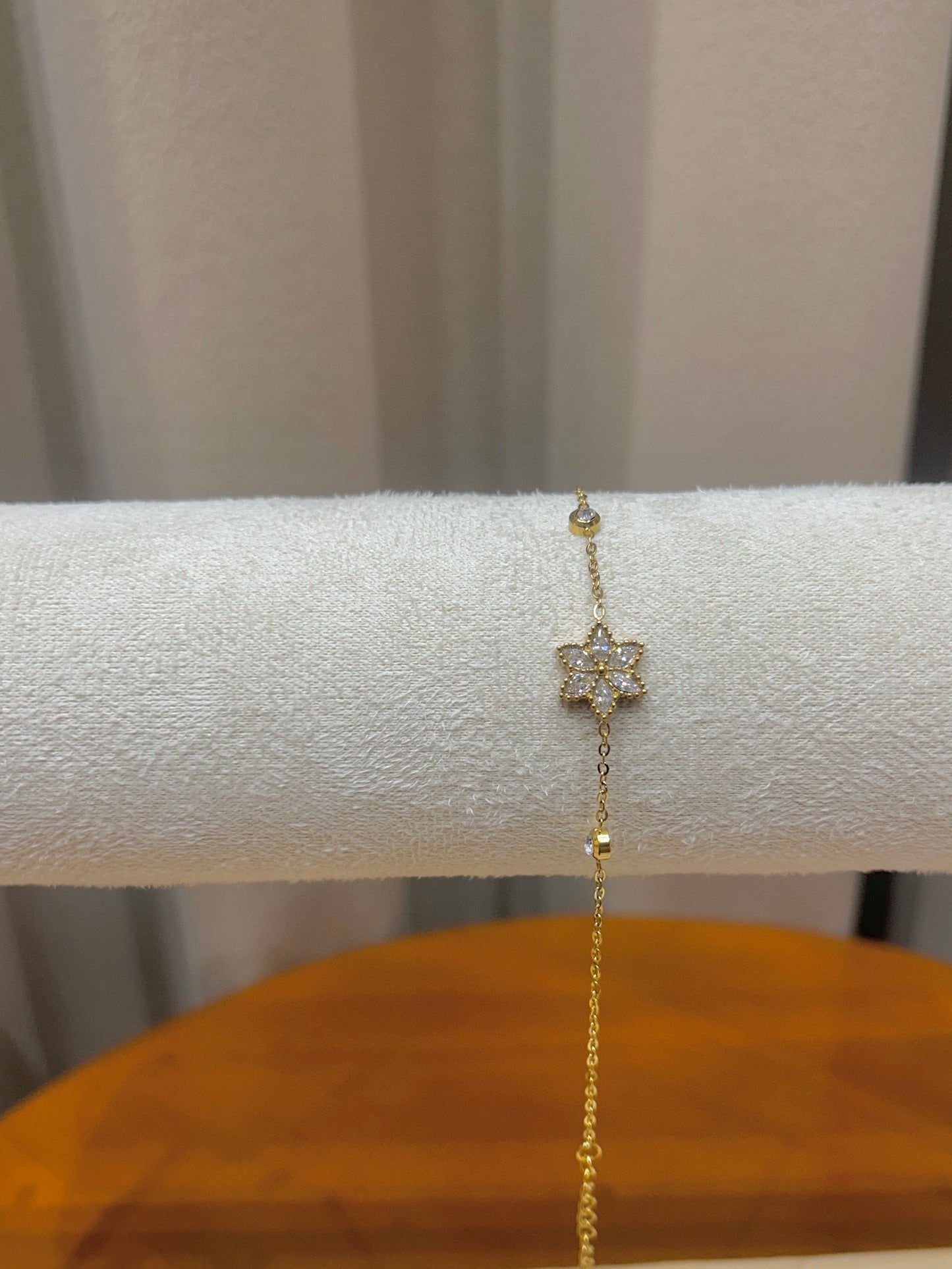 Crystal Flower Charm Bracelet