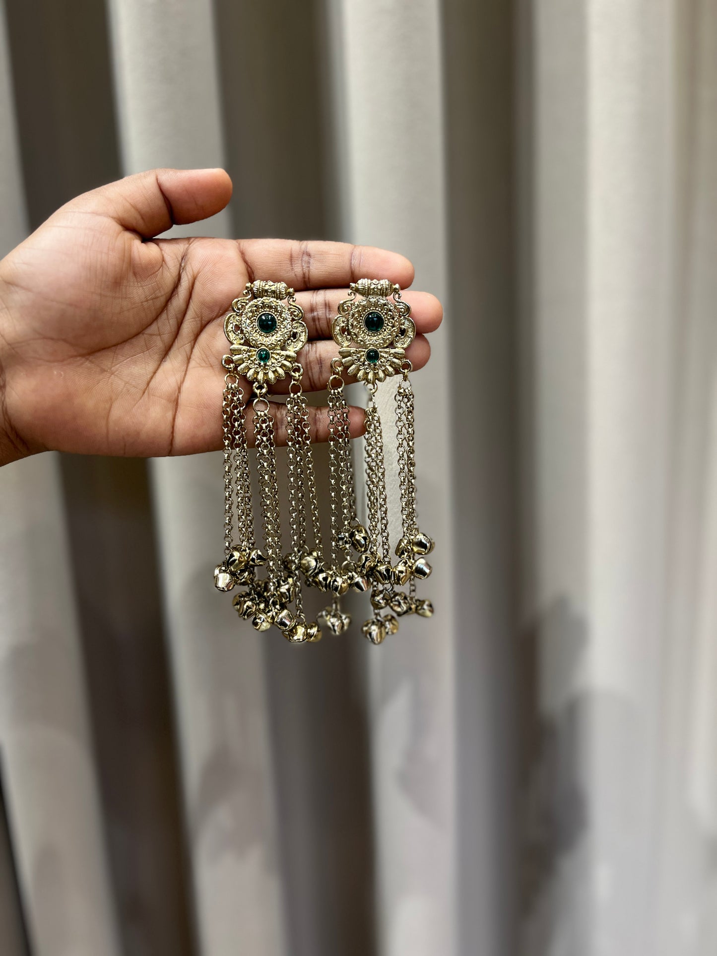 Green stone earring