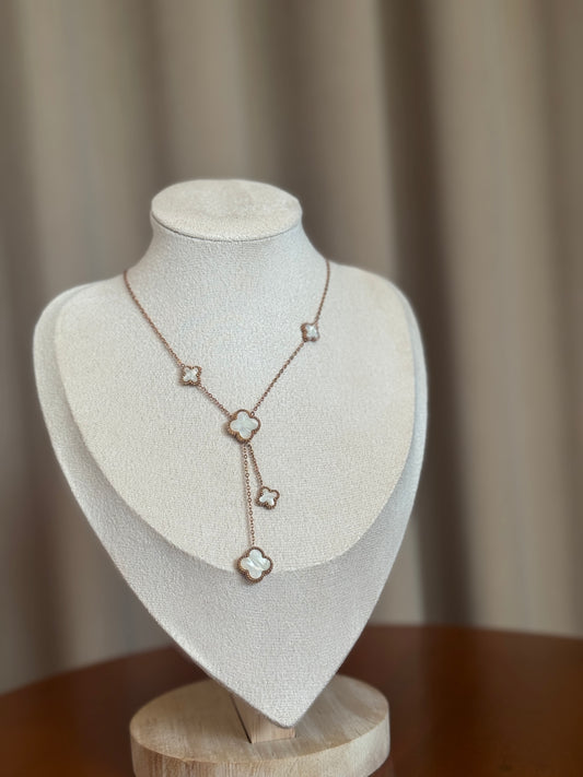Reversible clover necklace -rose gold