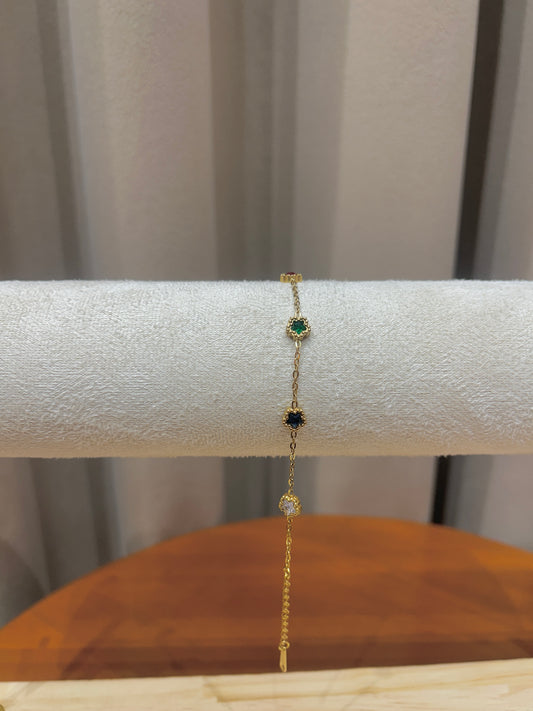 Trio Gemstone Station Bracelet