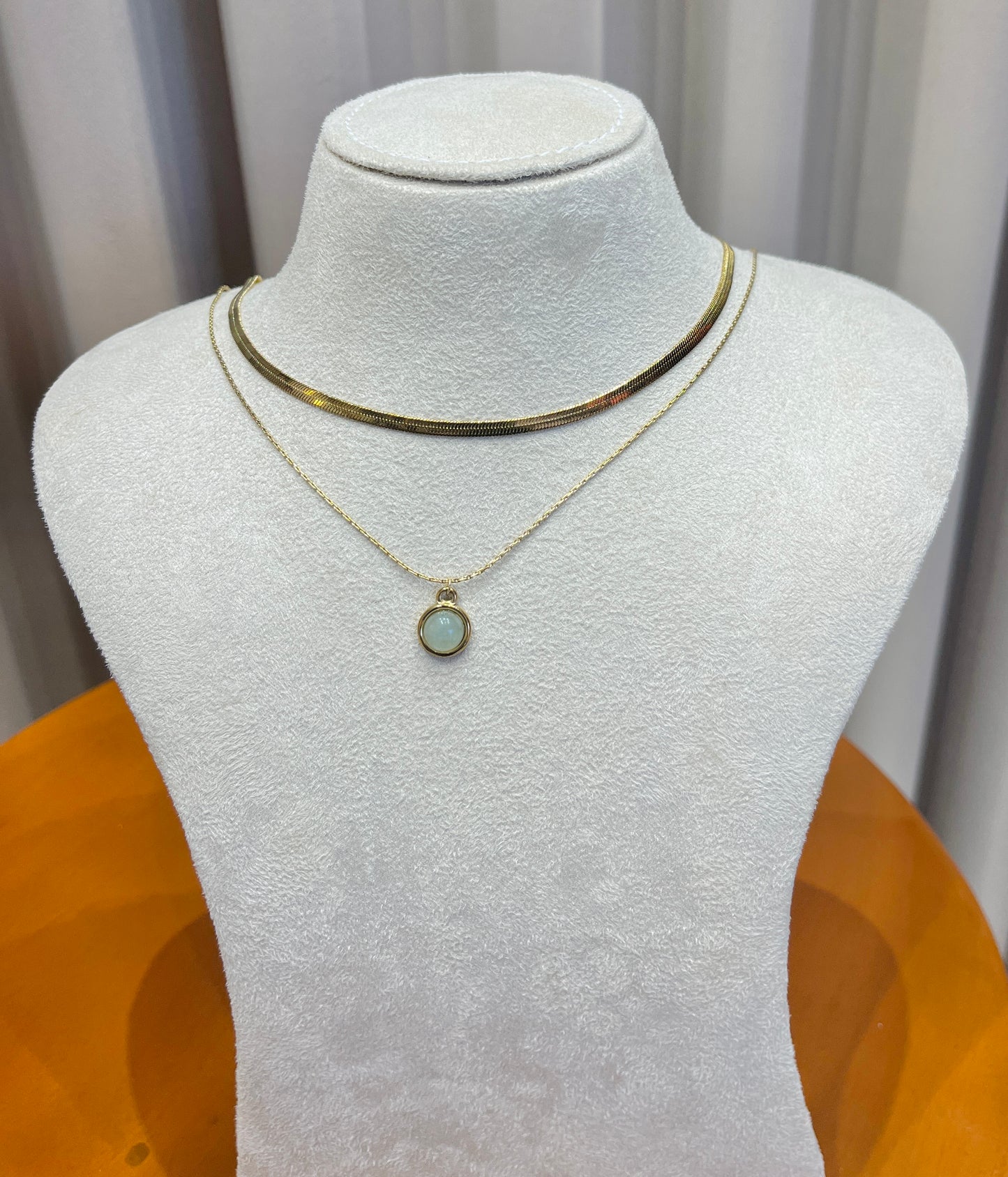 Double layer mint necklace