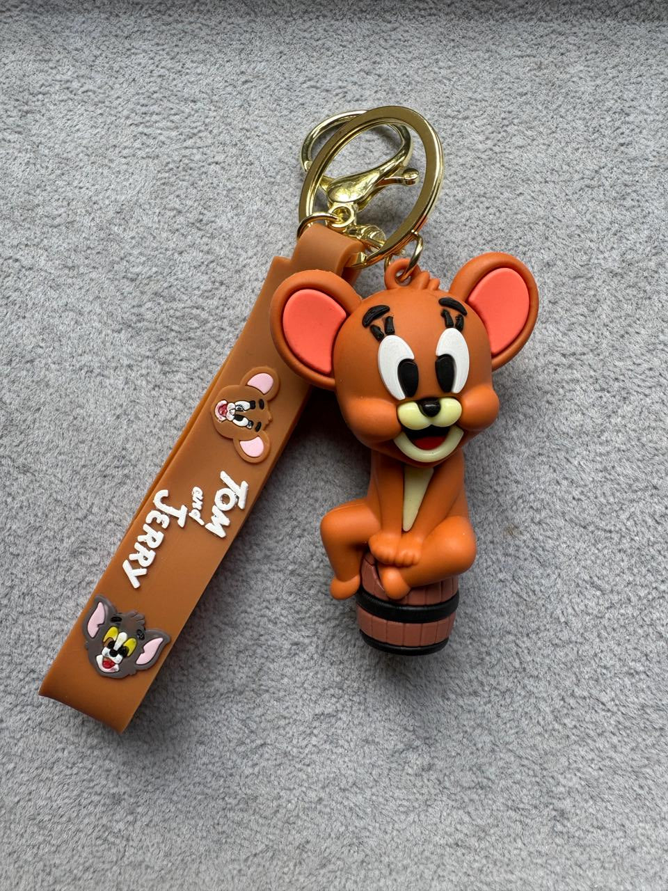 Tom and Jerry Keychain Set with Brown Strap