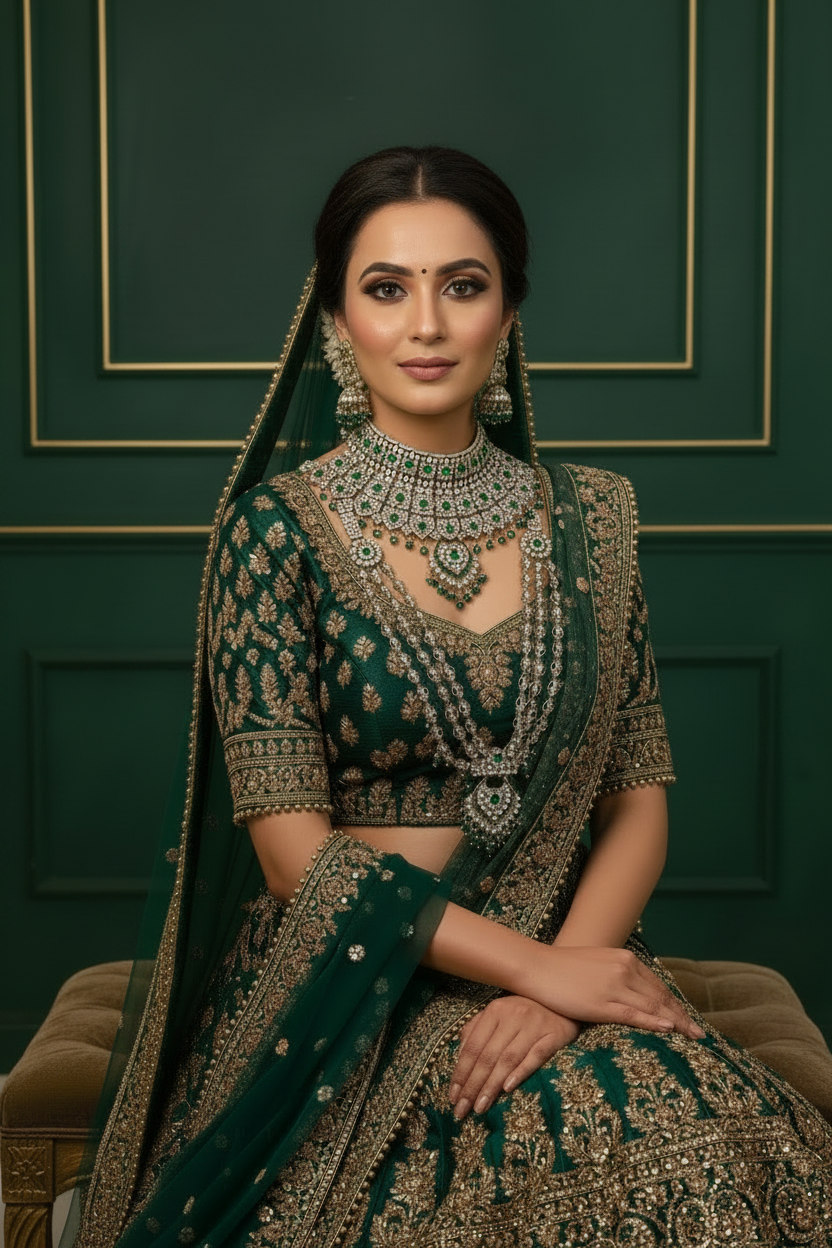 Rental Jewellery: Full Set Emerald Green