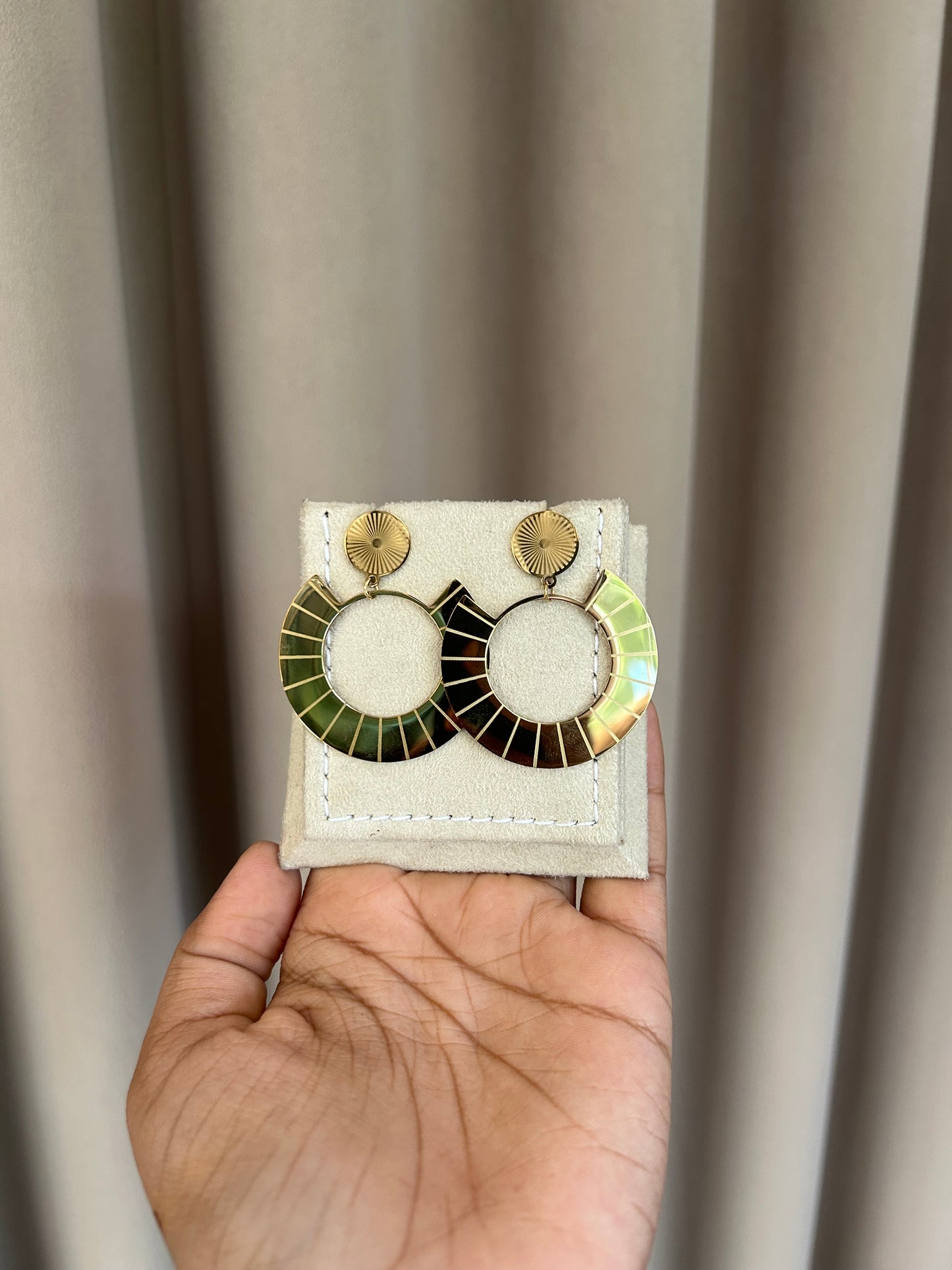 Solar Hoop Drop Earrings