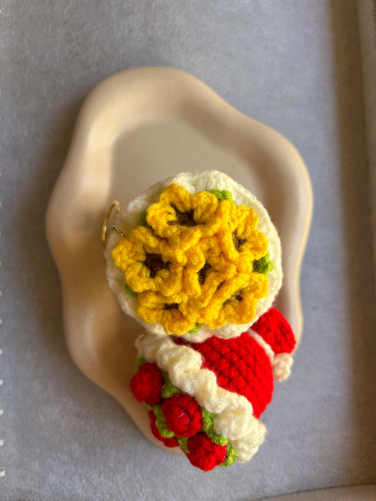 Crochet Ice Cream Cone Keychain