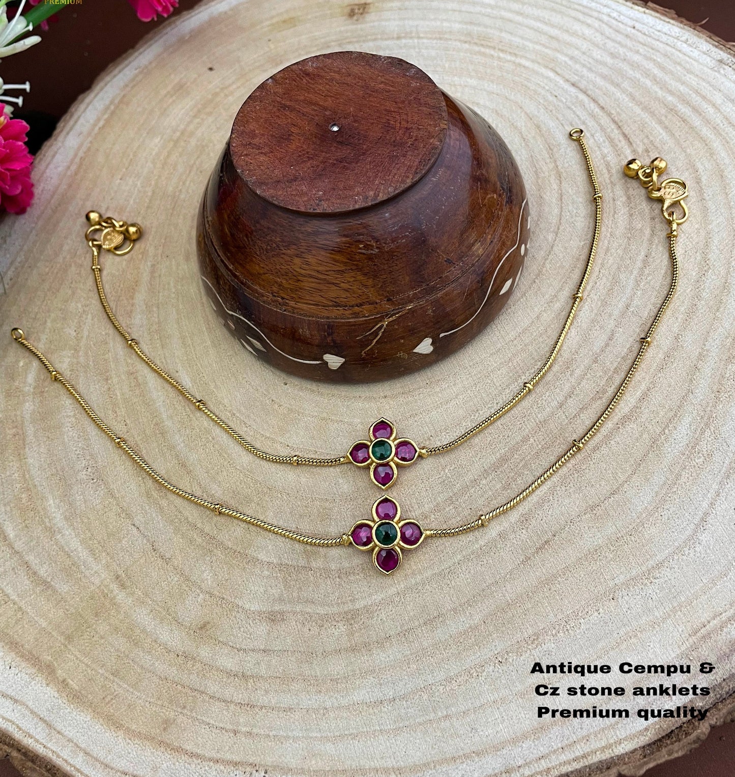 Flower anklet Pair