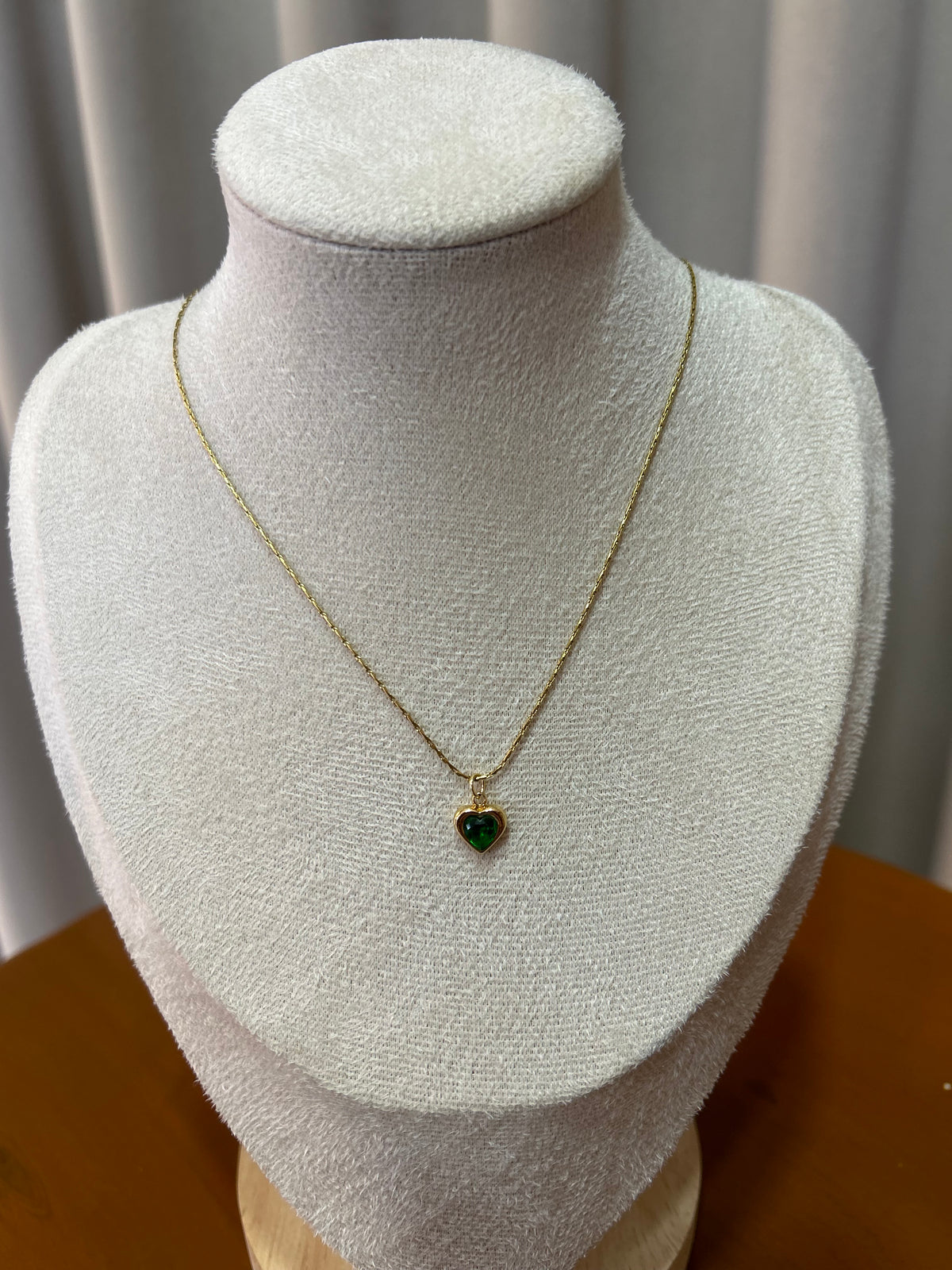 Green heart necklace
