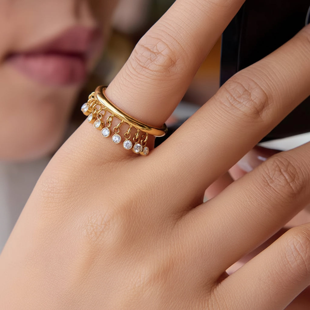 Gold charm ring