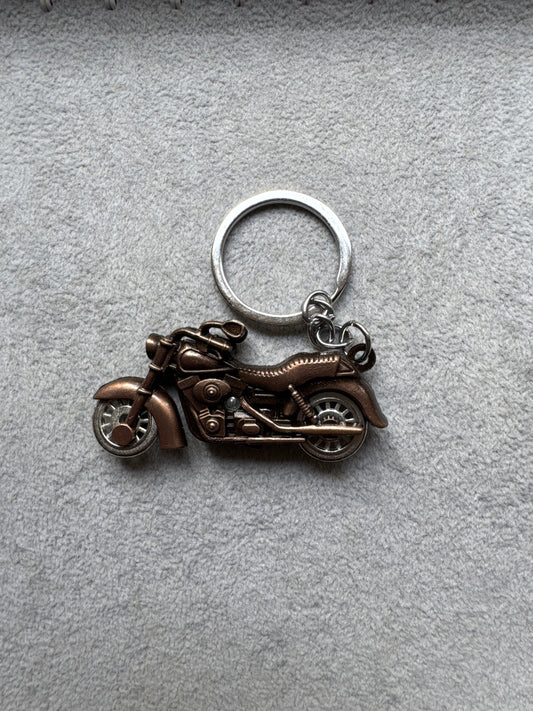 Vintage Bronze Motorcycle Keychain