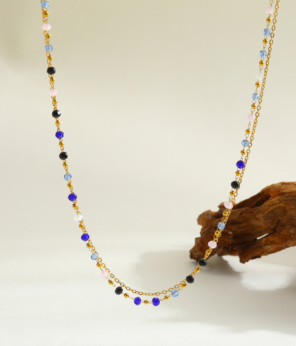 Double layered gold necklaces