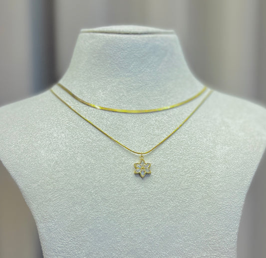 Double layer flower Necklace