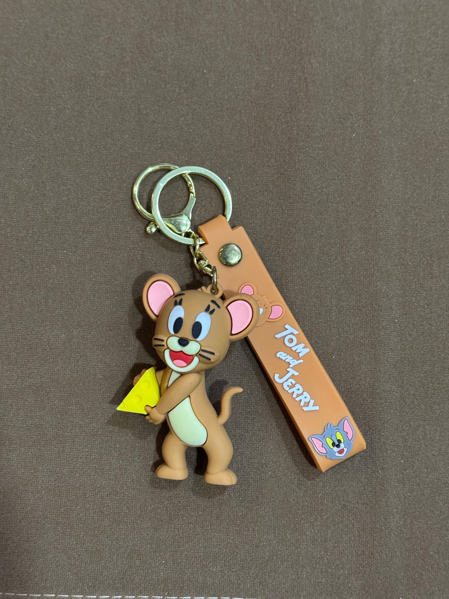 Jerry Mouse 3D Rubber Keychain/Bag Charms- Holding Cheese Collectible