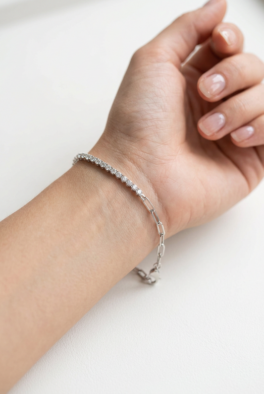 Silver tennis bracelet