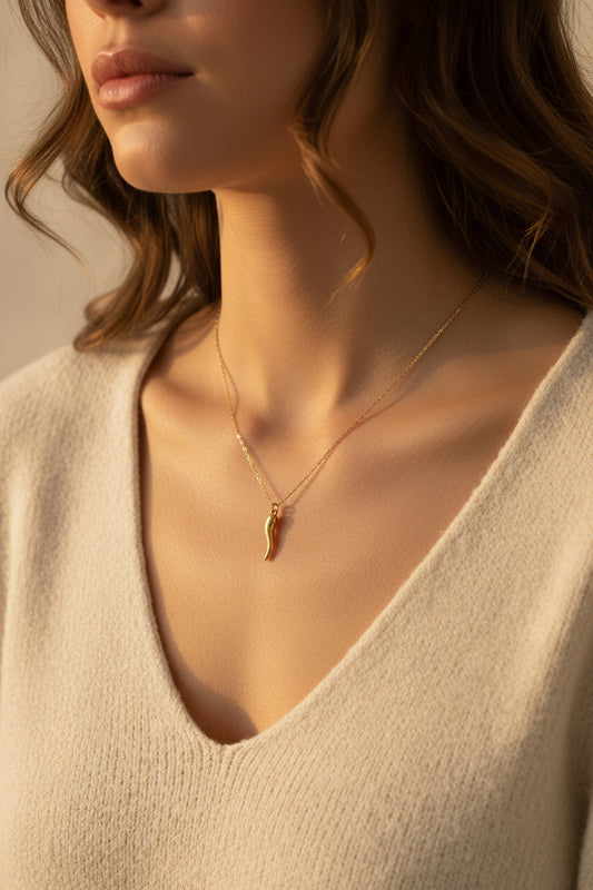 Golden chilli pendant