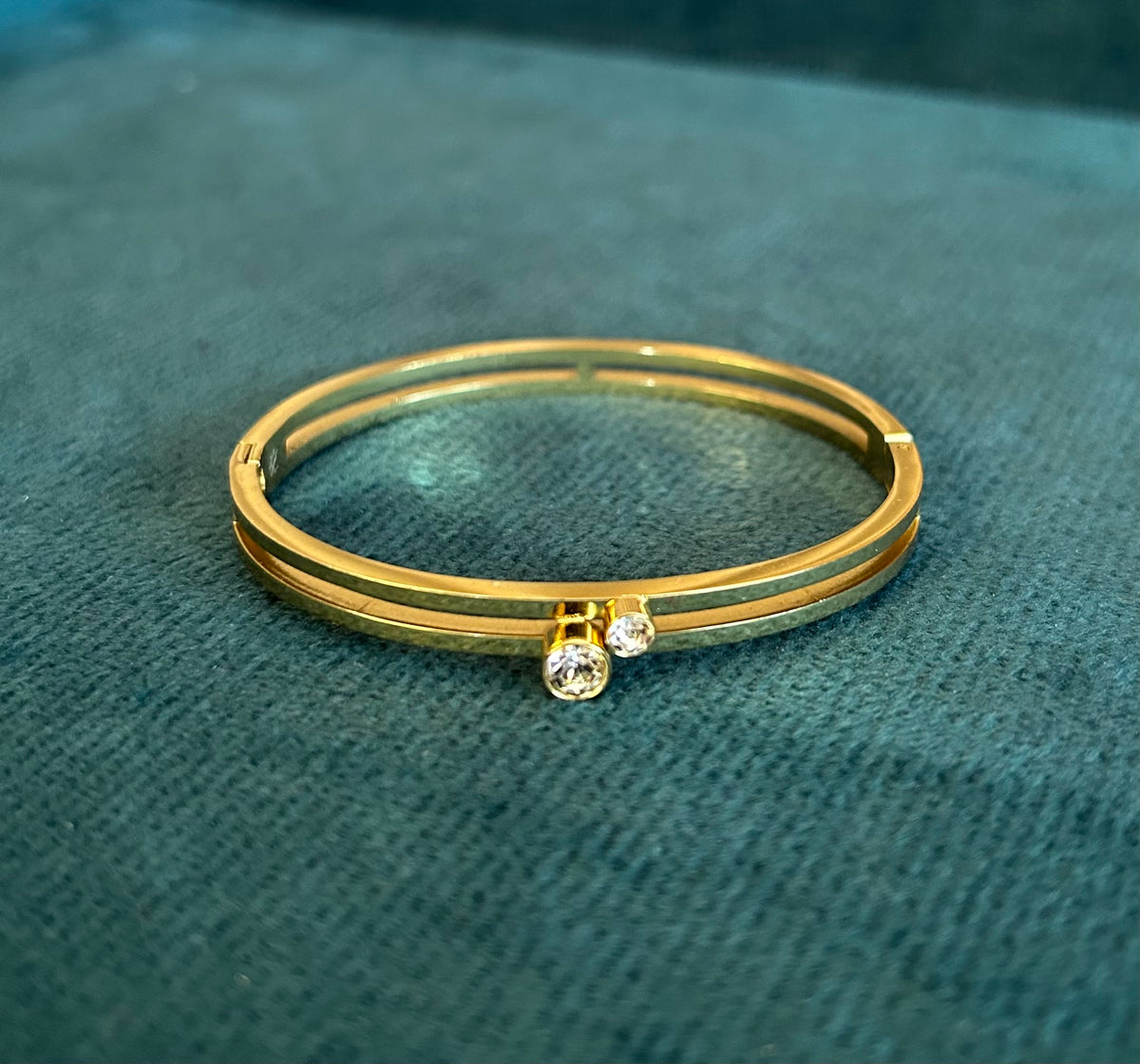 Baby sized twin stone bangle