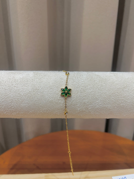 Emerald Bloom Bracelet Gold