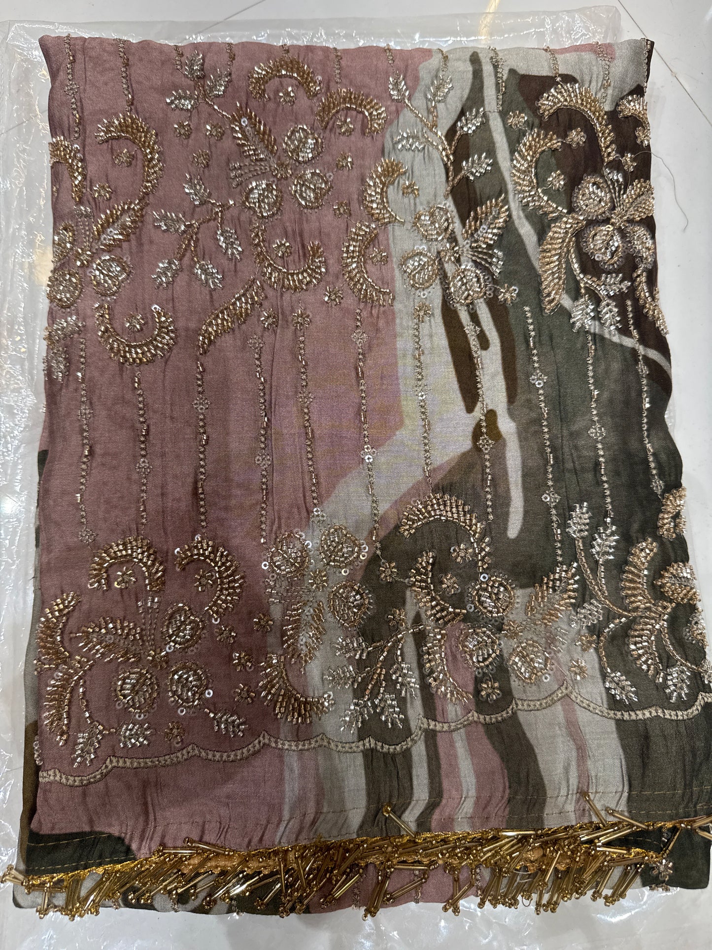 Handwork Muslin Churidar set