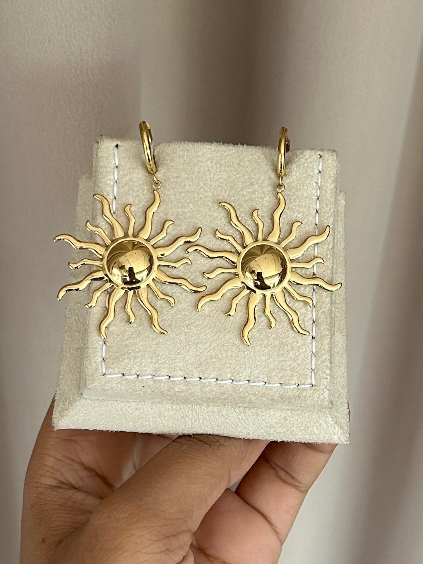 Solar Flare Gold Hoop Earrings