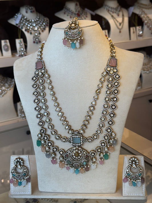 Rental Bridal Pastel Multi Color Long Necklace