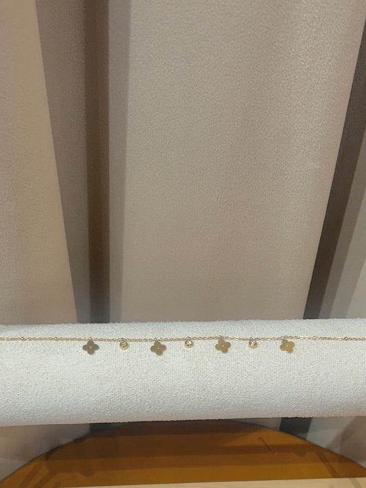 Flower charm Anklet pair
