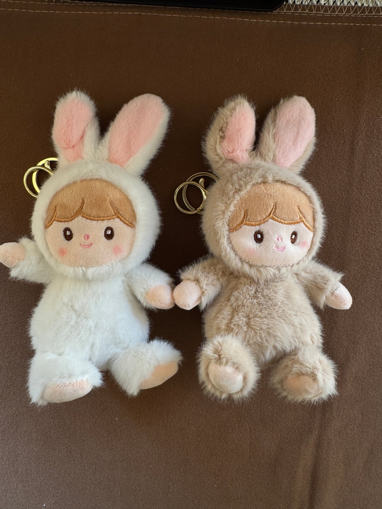 Bunny Costume Doll Bag Charms - Fluffy Plush Keychain