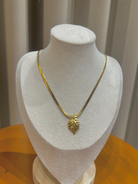 Gold leaf necklace