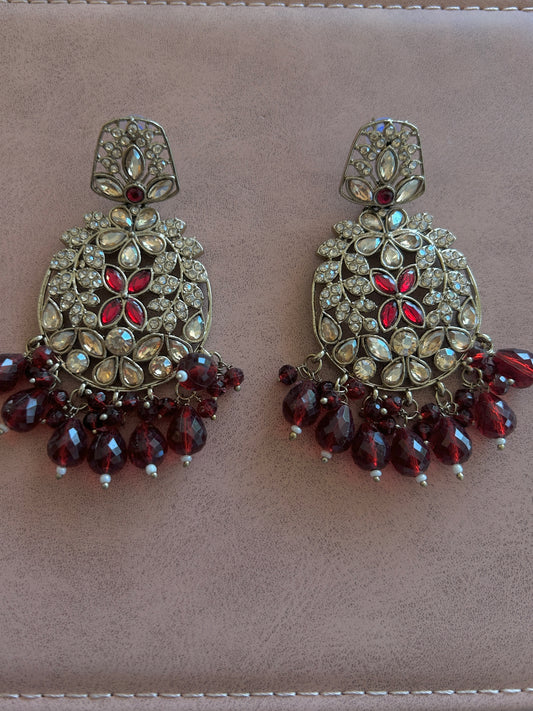 Maroon earring
