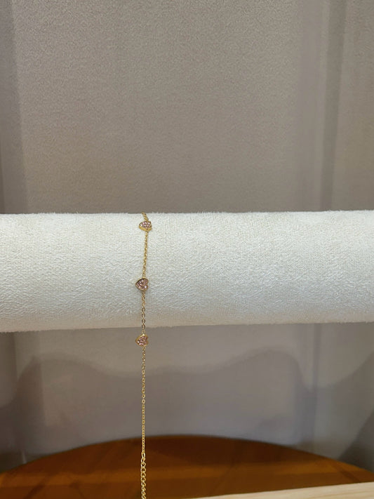 Crystal Heart Chain Bracelet
