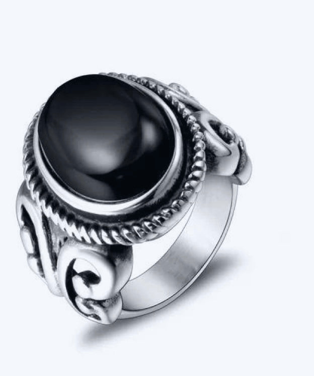 Retro Classic Style Color Block Stainless Steel Polishing Artificial Gemstones Zircon Men's Rings