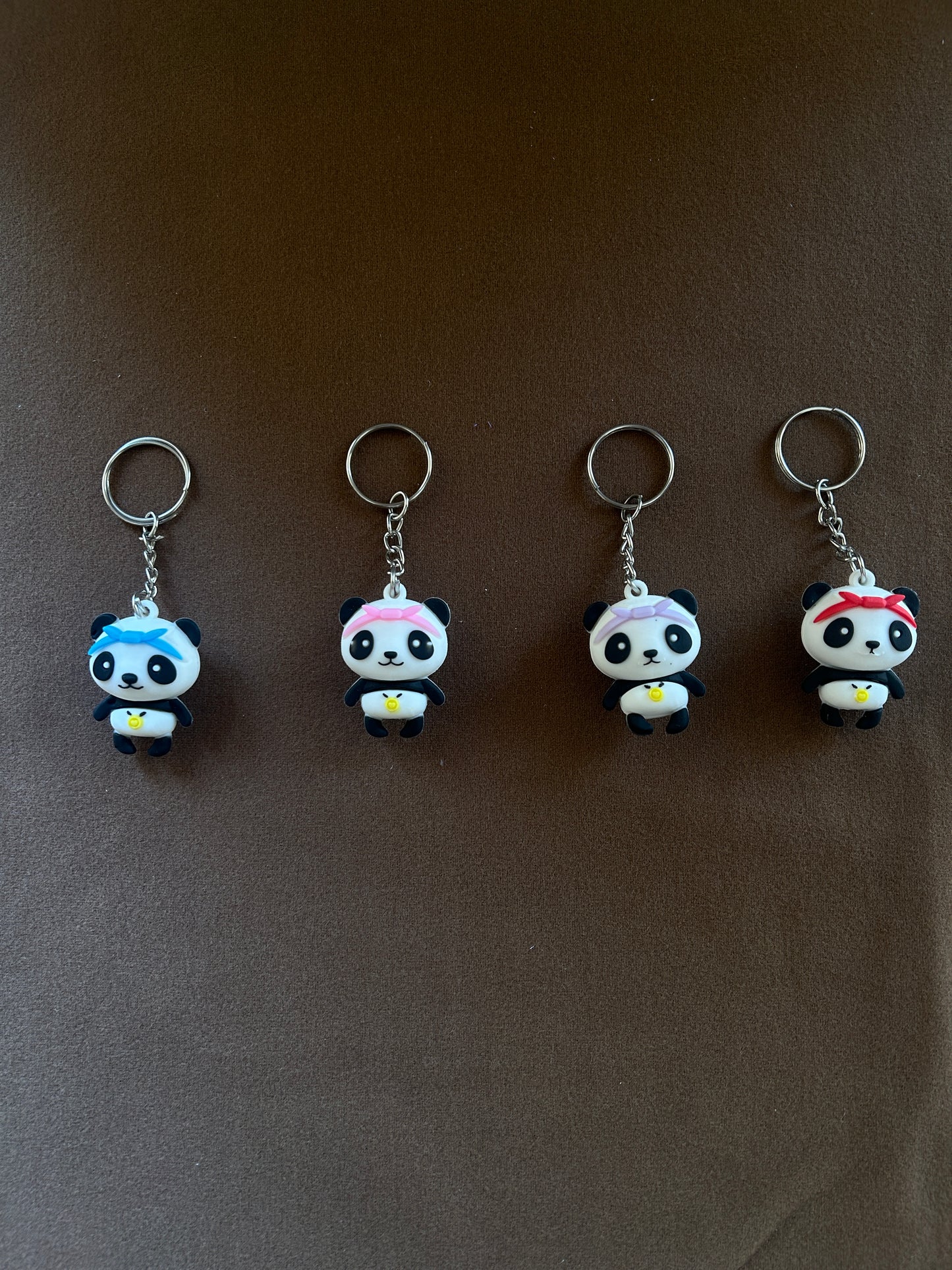 Panda Keychain with Colorful Headband