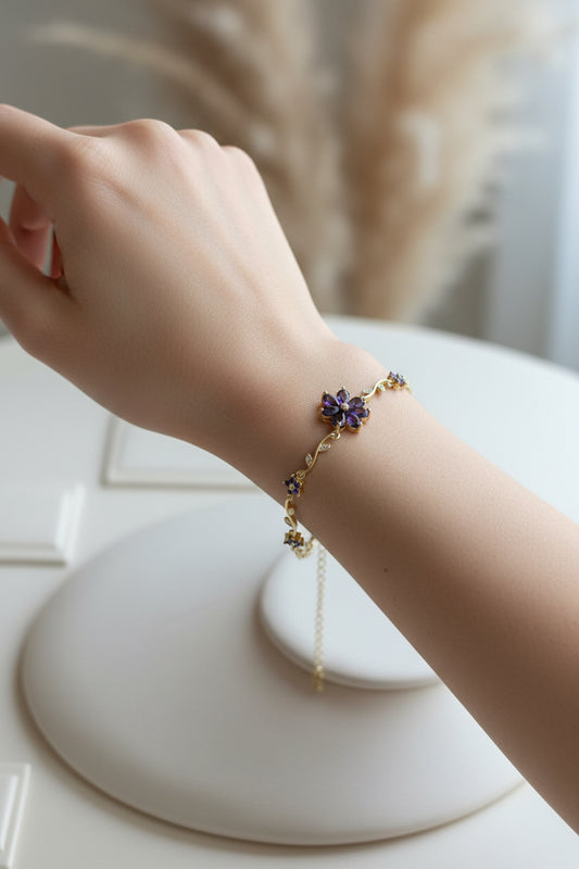 Violet flower brecelet