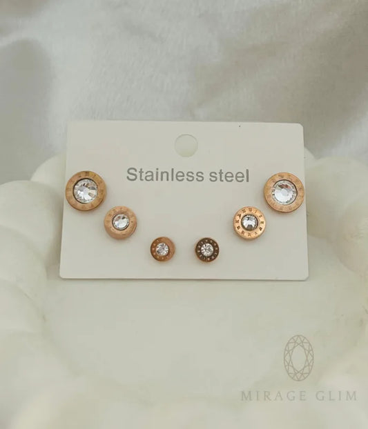 Roman with stone Stud Earring