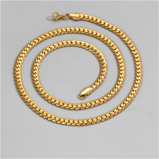 Classic Gold Cuban Chain – Stainless Steel Men’s Necklace