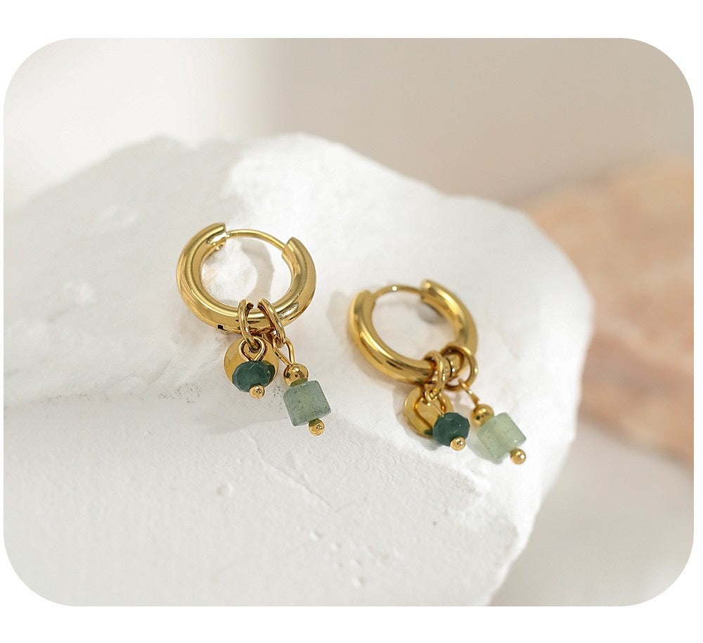 Green Perl earing
