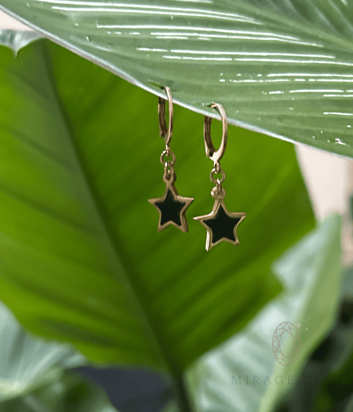 Quiet Star Earrings with soft dangling star charm