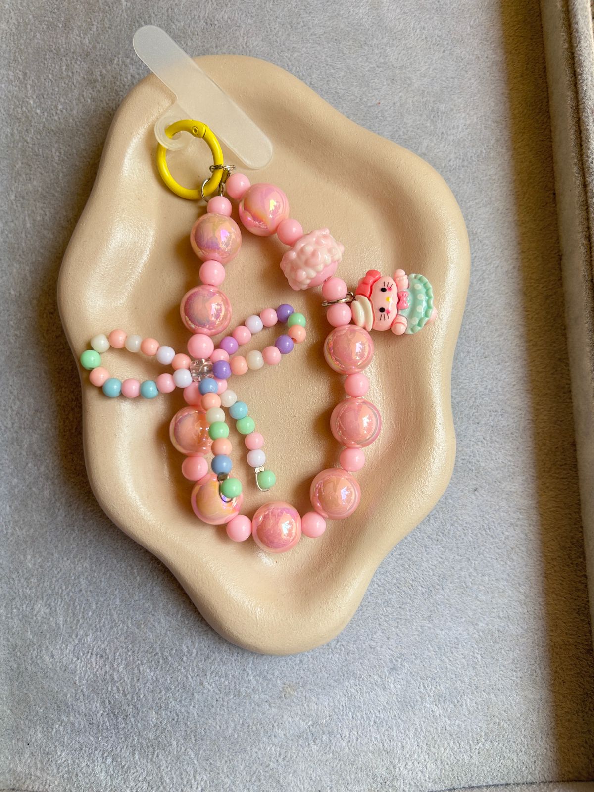 Pastel Beaded Charm Set - Pink & Unicorn