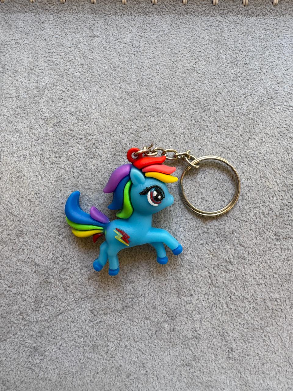 Rainbow Dash Pony Keychain in Blue